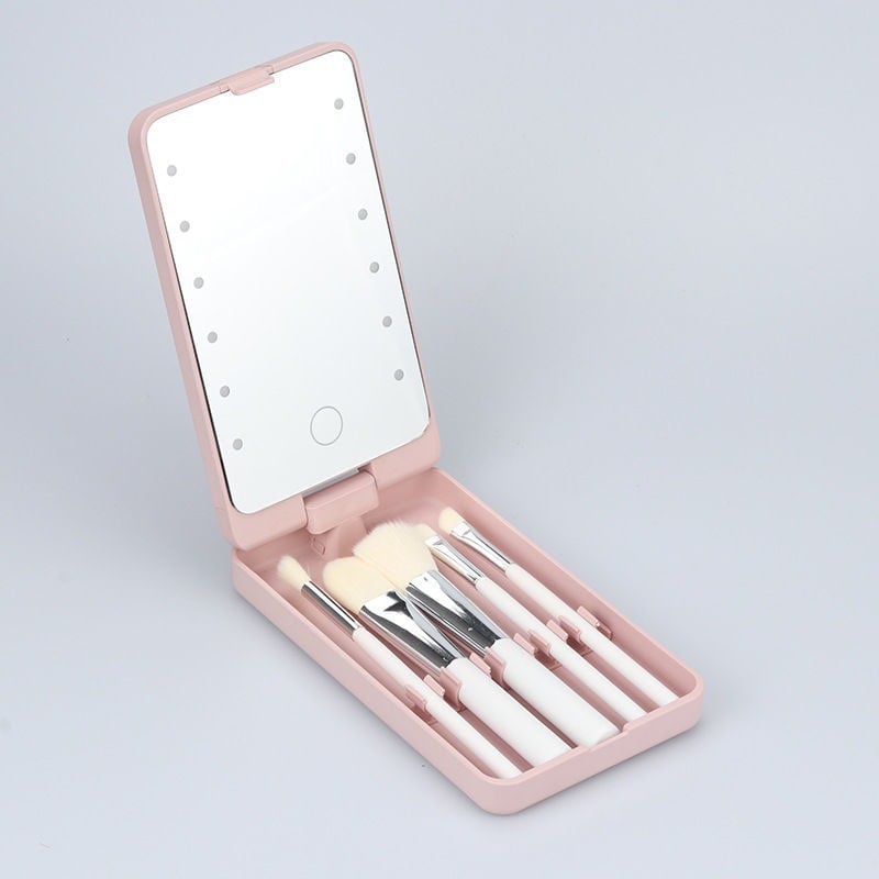 💖Travel Makeup Brush Set  with LED light