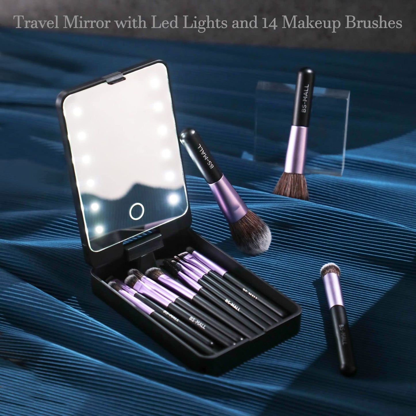 💖Travel Makeup Brush Set  with LED light